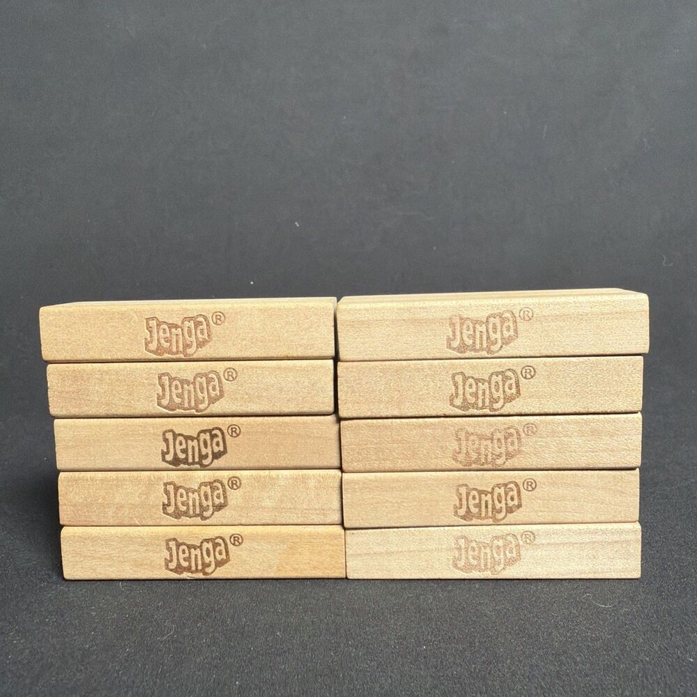 Jenga Replacement Wooden Blocks Lot of 10 Original Game Pieces